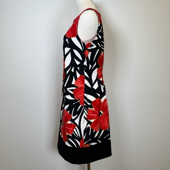 Alyx Red Black White Floral Sleeveless Midi Dress Women’s Size 12 - Picture 5 of 10